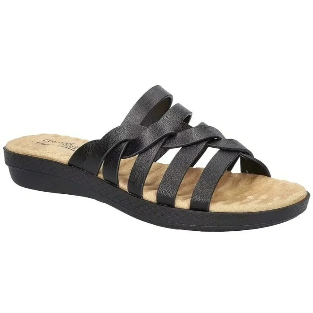 Easy Street Comfort Wave Sheri Women's Slide Sandals Black Size 5.5 M